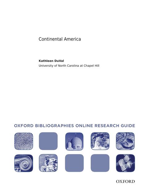 Cover image for book Continental America: Oxford Bibliographies Online Research Guide