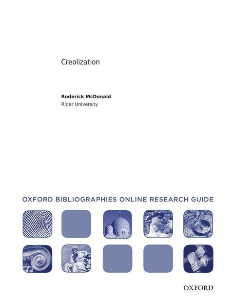 Cover image for book Creolization: Oxford Bibliographies Online Research Guide