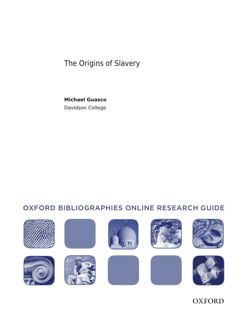 Page Fidelity Origins of Slavery: Oxford Bibliographies Online Research Guide; $11.09