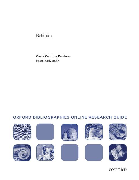 Cover image for book Religion: Oxford Bibliographies Online Research Guide