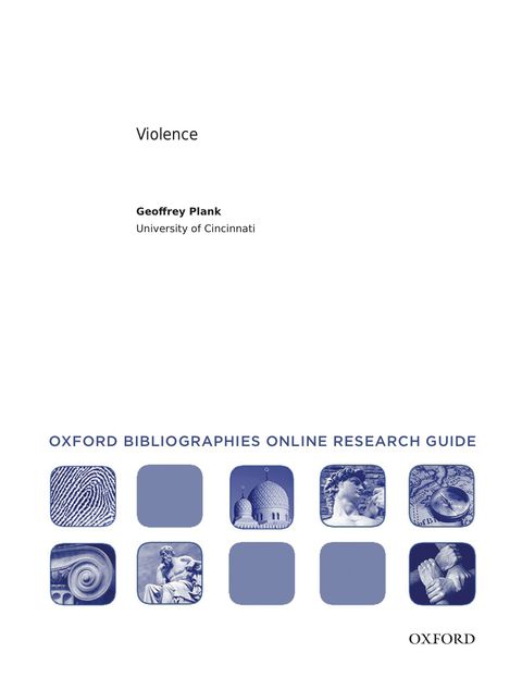 Cover image for book Violence: Oxford Bibliographies Online Research Guide