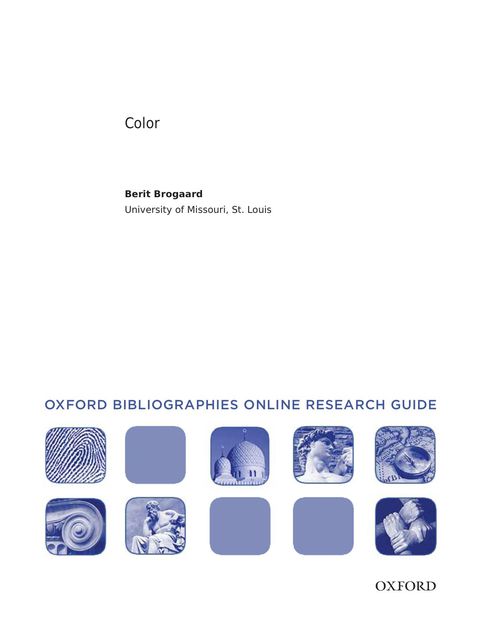 Cover image for book Color: Oxford Bibliographies Online Research Guide
