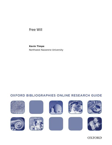 Cover image for book Free Will: Oxford Bibliographies Online Research Guide