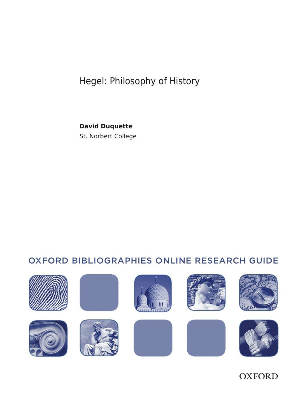 Page Fidelity Hegel: Philosophy of History: Oxford Bibliographies Online Research Guide; $11.09