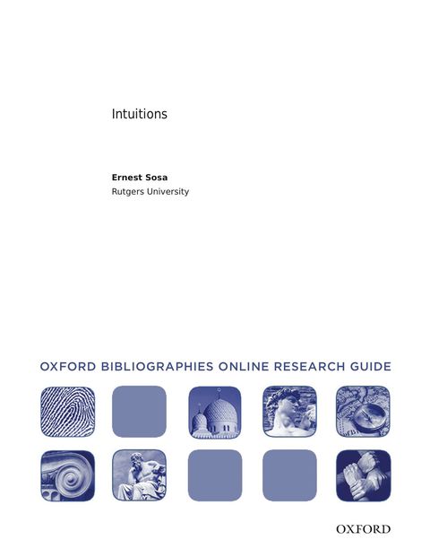 Cover image for book Intuition: Oxford Bibliographies Online Research Guide