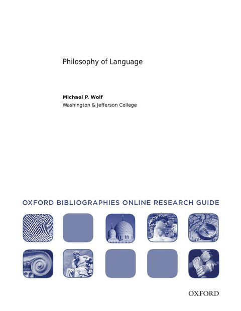 Cover image for book Philosophy of Language: Oxford Bibliographies Online Research Guide