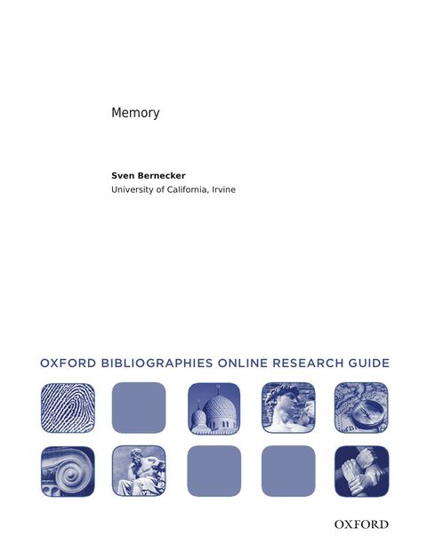 Cover image for book Memory: Oxford Bibliographies Online Research Guide