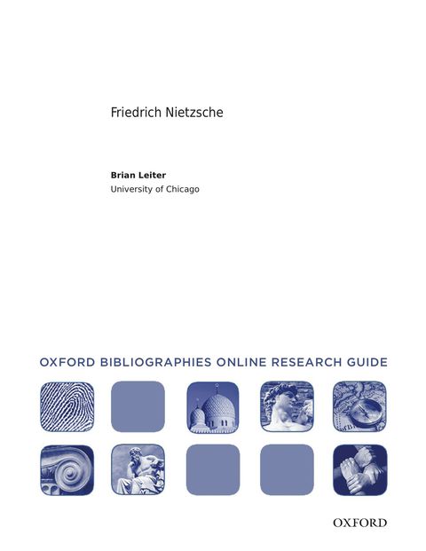 Cover image for book Friedrich Nietzsche: Oxford Bibliographies Online Research Guide