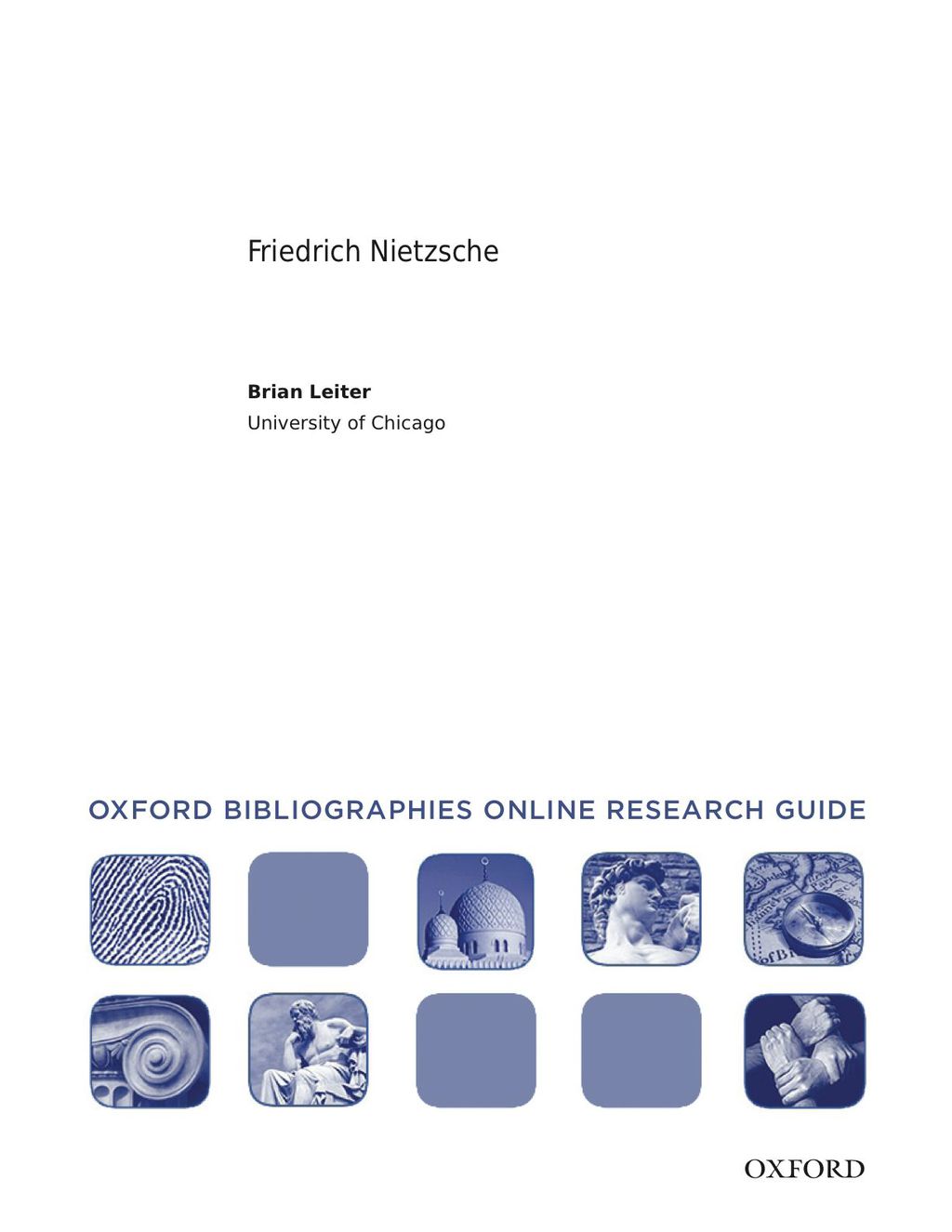 Page Fidelity Friedrich Nietzsche: Oxford Bibliographies Online Research Guide; $11.09