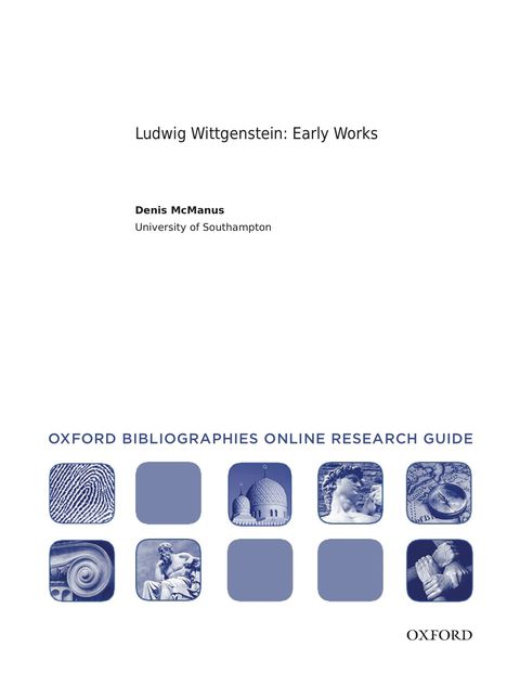 Cover image for book Ludwig Wittgenstein: Early Works: Oxford Bibliographies Online Research Guide