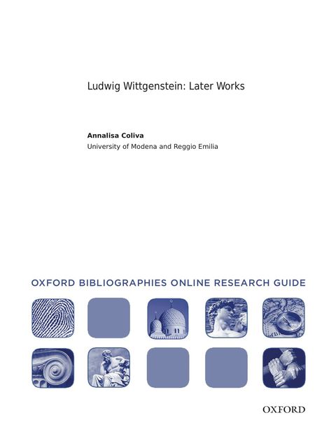 Cover image for book Ludwig Wittgenstein: Later Works: Oxford Bibliographies Online Research Guide