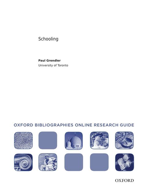 Cover image for book Schooling: Oxford Bibliographies Online Research Guide