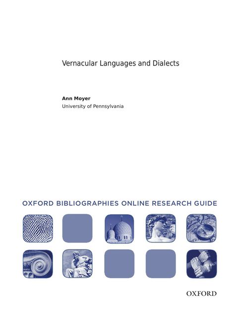 Cover image for book Vernacular Languages and Dialects: Oxford Bibliographies Online Research Guide