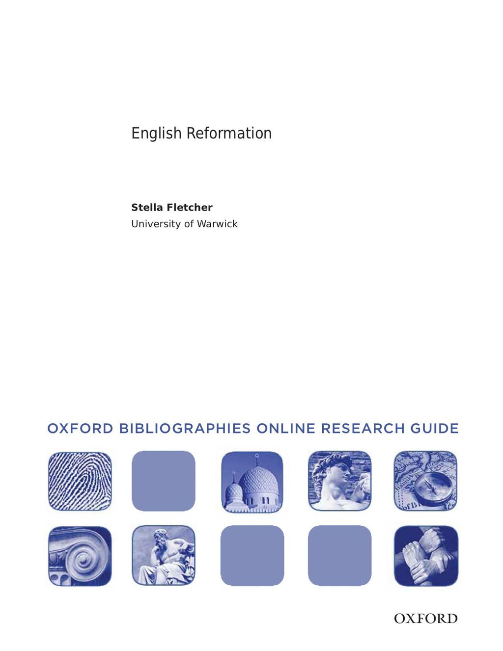 Page Fidelity English Reformation: Oxford Bibliographies Online Research Guide; $11.09
