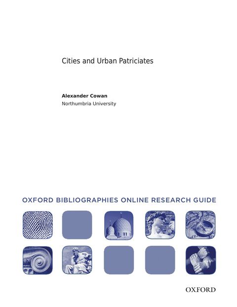 Cover image for book Cities and Urban Patriciates: Oxford Bibliographies Online Research Guide