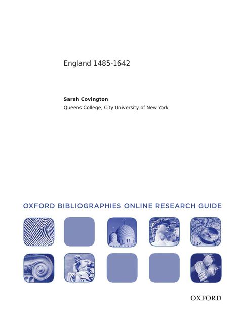 Cover image for book England, 1485-1642: Oxford Bibliographies Online Research Guide