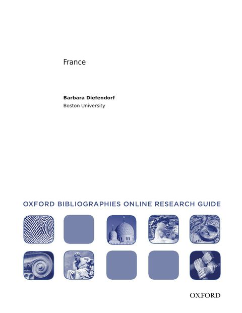 Cover image for book France: Oxford Bibliographies Online Research Guide