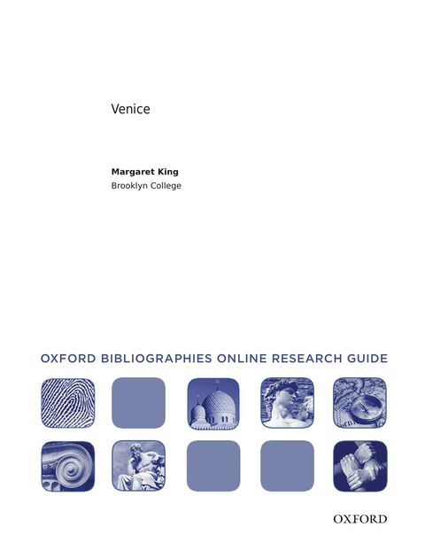 Cover image for book Venice: Oxford Bibliographies Online Research Guide