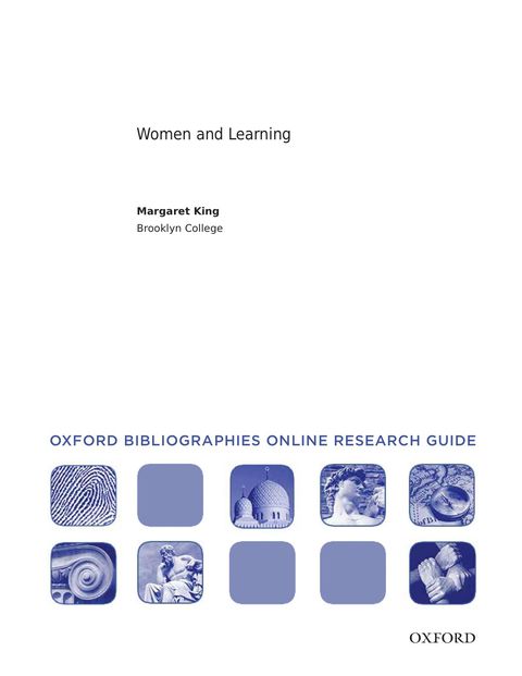 Cover image for book Women and Learning: Oxford Bibliographies Online Research Guide