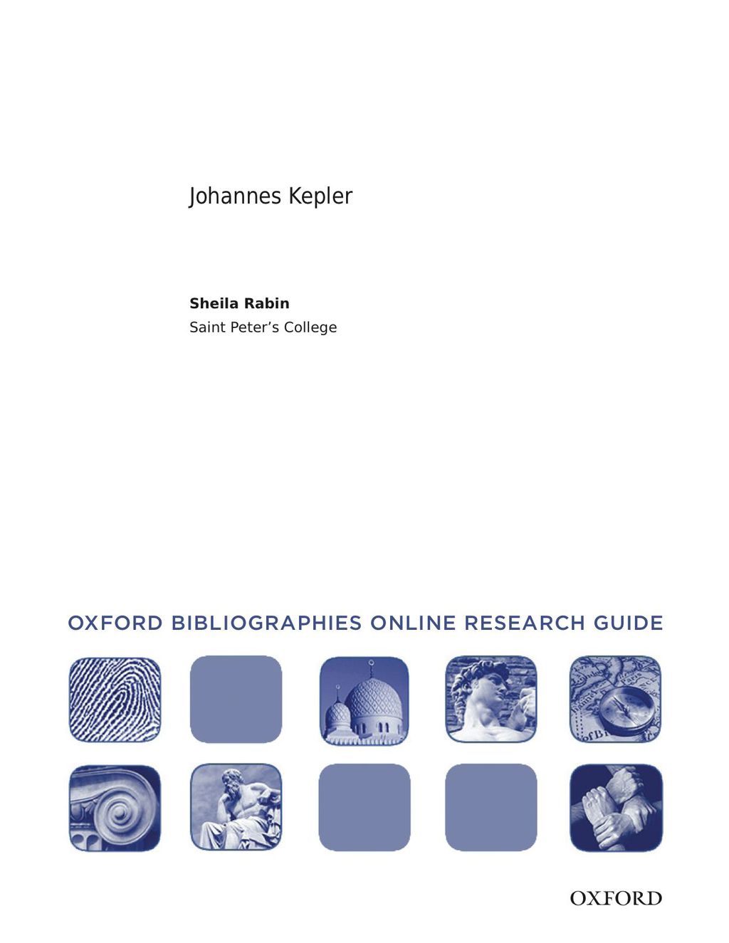 Page Fidelity Johann Kepler: Oxford Bibliographies Online Research Guide; $7.76