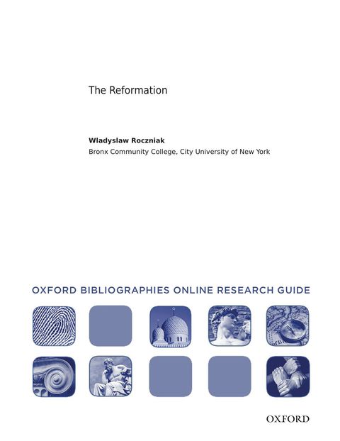 Cover image for book The Reformation: Oxford Bibliographies Online Research Guide