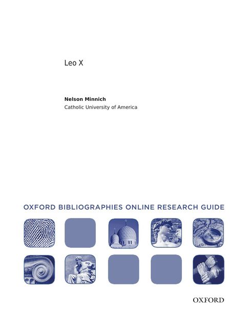 Cover image for book Leo X: Oxford Bibliographies Online Research Guide