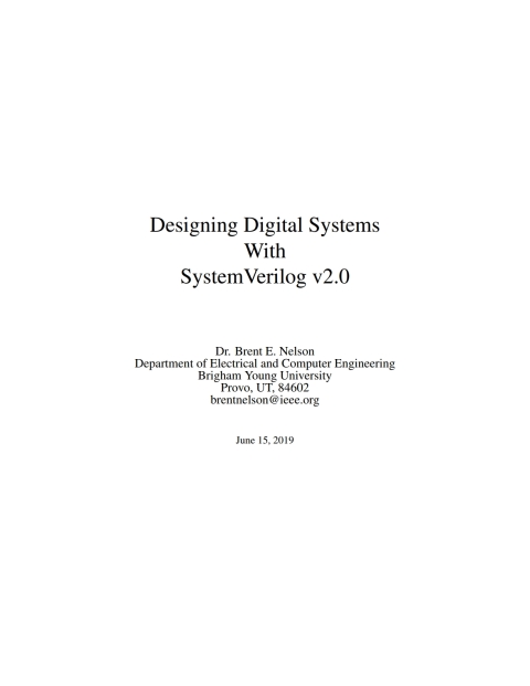 Cover image for book Designing Digital Systems With SystemVerilog v2.0