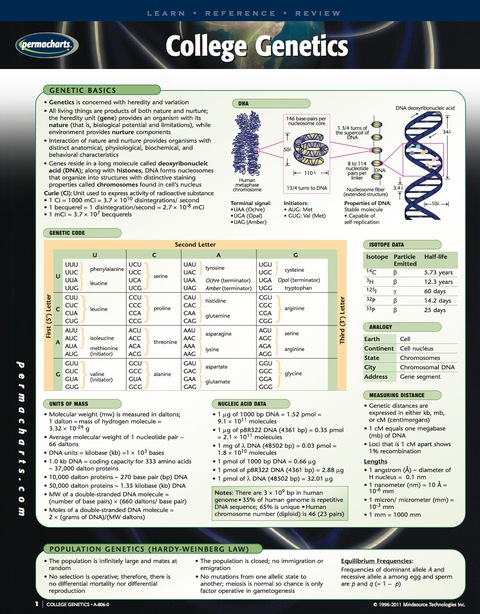 Cover image for book College Genetics Guide - Academic Quick Reference Guide