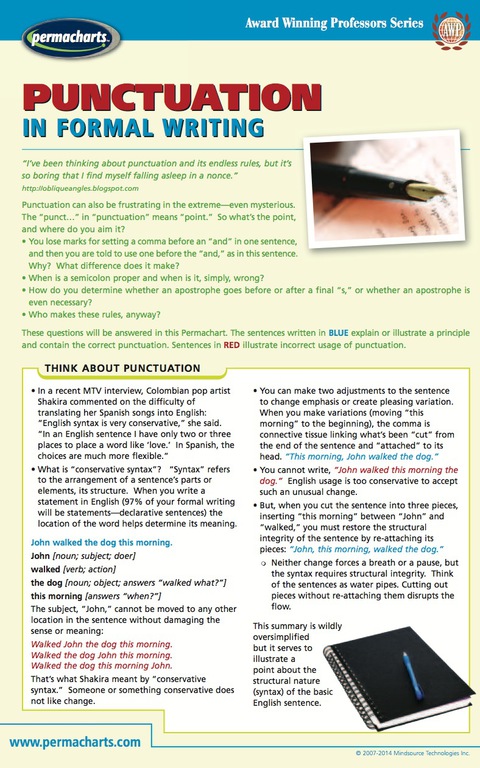 Cover image for book Punctuation in Formal Writing Guide - Business Productivity Quick Reference Guide