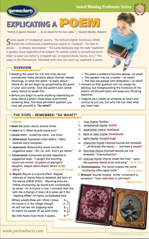 Cover image for book Explicating a Poem - Liturature Quick Reference Guide