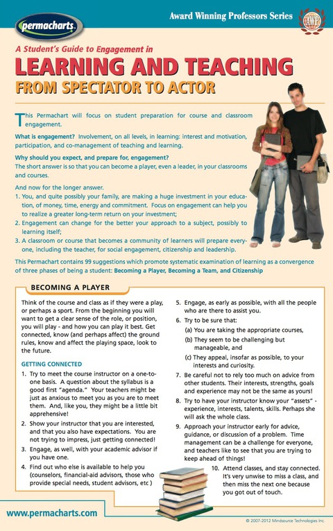Cover image for book Learning and Teaching From Spectator to Actor - Quick Reference Guide