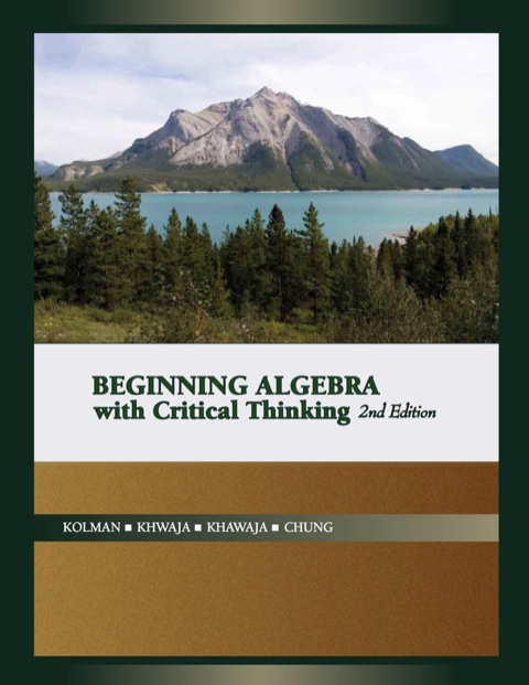 Cover image for book Beginning Algebra with Critical Thinking