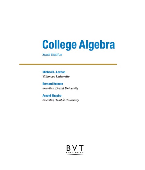 Cover image for book College Algebra