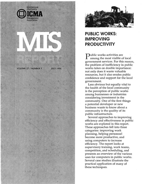 Cover image for book Public Works: Improving Productivity