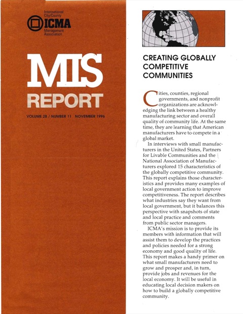 Cover image for book Creating Globally Competitive Communities