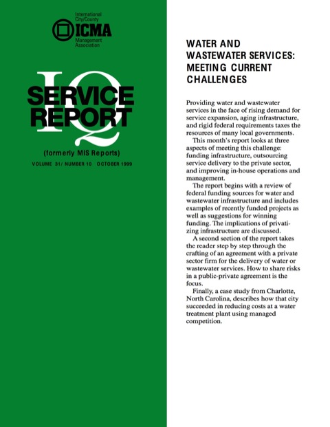 Cover image for book Water and Wastewater Services: Meeting Current Challenges