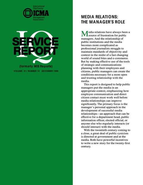 Cover image for book Media Relations: The Manager's Role