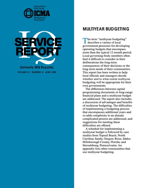 Cover image for book Multiyear Budgeting