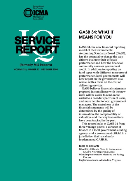 Cover image for book GASB 34: What It Means For You