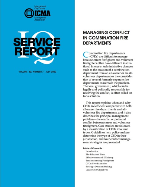 Cover image for book Managing Conflict In Combination Fire Departments