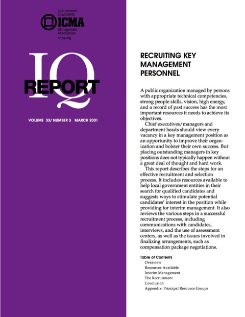 Cover image for book Recruiting Key Management Personnel