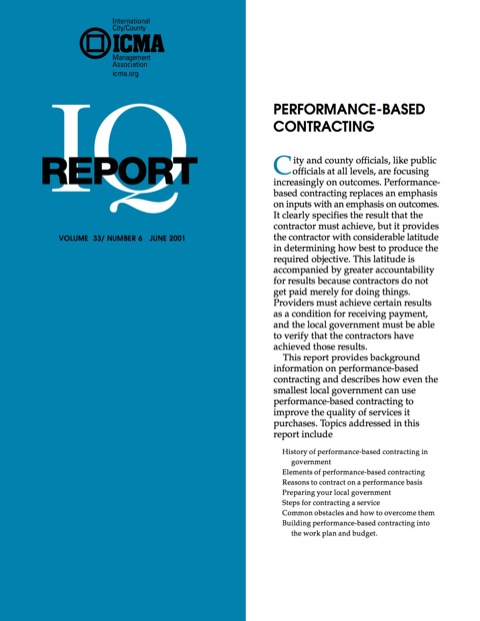 Cover image for book Performance-Based Contracting