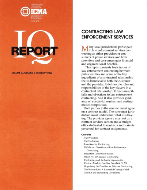 Cover image for book Contracting Law Enforcement Services
