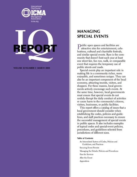 Cover image for book Managing Special Events