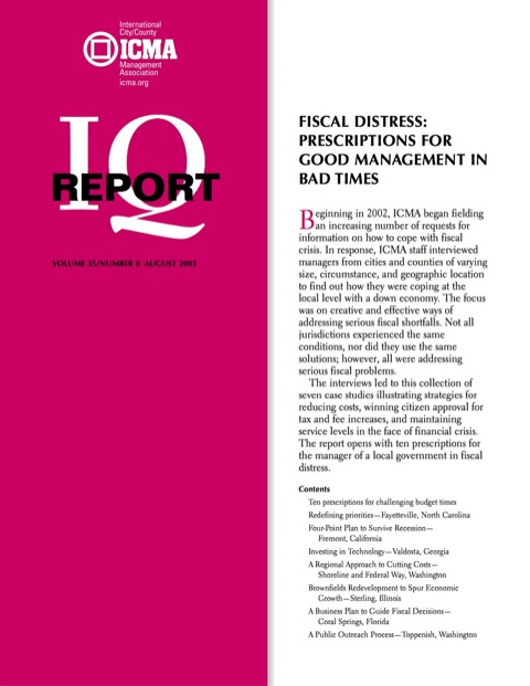 Cover image for book Fiscal Distress: Prescriptions for Good Management In Bad Times