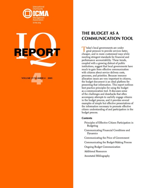 Cover image for book The Budget As A Communication Tool