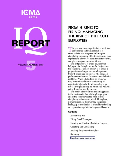 Cover image for book From Hiring to Firing: Managing the Risk of Difficult Employees