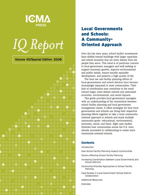 Cover image for book Local Governments and Schools: A Community-Oriented Approach