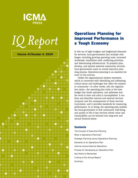 Cover image for book Operations Planning for Improved Performance in a Tough Economy