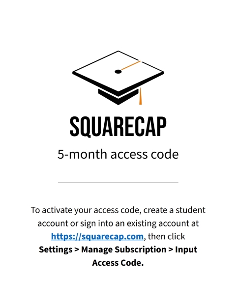Cover image for book Squarecap Five-Month Access Code
